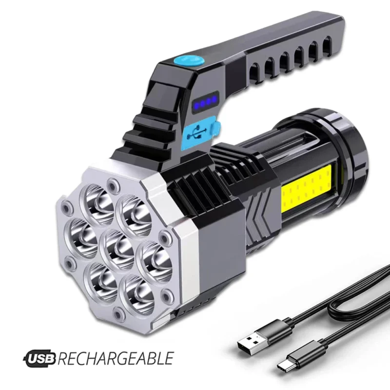 Torcia a 7 LED Ricaricabile - Impermeabile